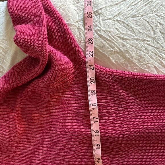 Norm Thompson womens Sweater M/P Pullover Collared Linen Blend Pink Marled Knit - Picture 5 of 6